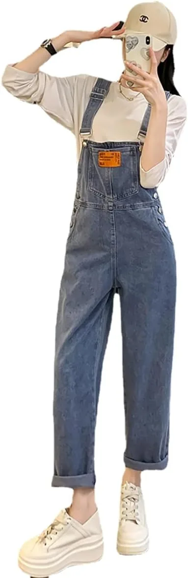 Готические женские брюки, Street Trend, свободные лямки, ретро, casual, прямые широкие, washed denim INFENU
Готические женские брюки, Street Trend, свободные лямки, ретро, casual, прямые широкие, washed denim INFENU