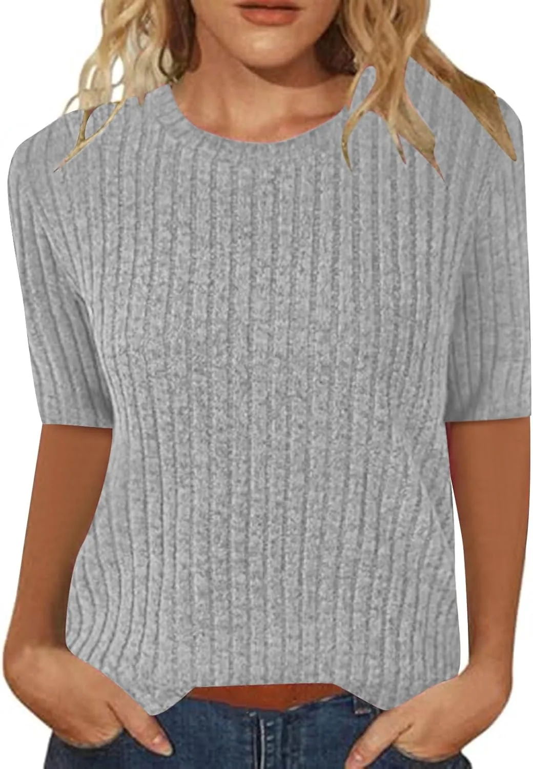 Женская летняя блузка с коротким рукавом, вязаная, облегающая XUNRYAN
Женская летняя блузка с коротким рукавом, вязаная, облегающая XUNRYAN