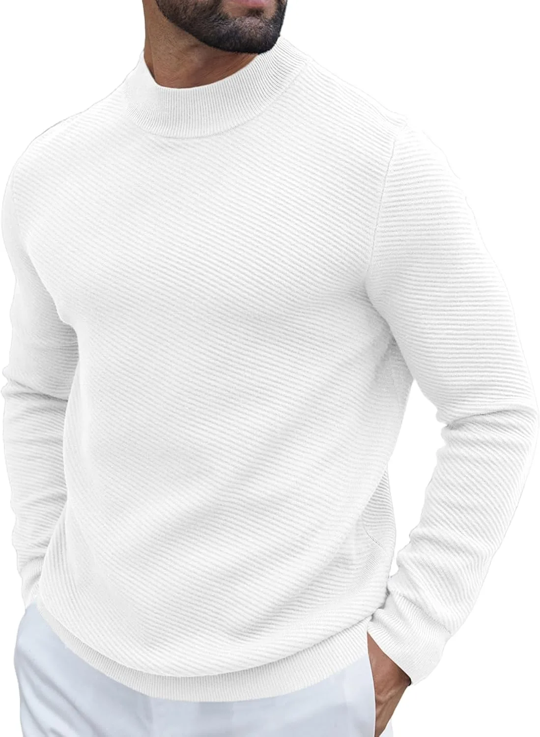 COOFANDY мужской свитер с полуворотником, длинный рукав, вязаный, slim fit
COOFANDY мужской свитер с полуворотником, длинный рукав, вязаный, slim fit