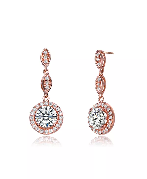 Изящные серьги-подвески из стерлингового серебра с прозрачными кубическими цирконами Genevive, pink
Изящные серьги-подвески из стерлингового серебра с прозрачными кубическими цирконами Genevive, pink