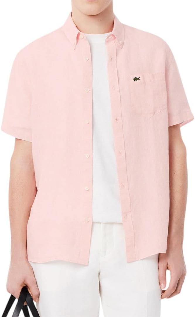 Lacoste мужская повседневная рубашка на пуговицах из льна Regular Fit, Flamingo
Lacoste мужская повседневная рубашка на пуговицах из льна Regular Fit, Flamingo