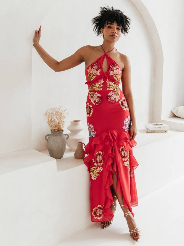 Платье макси на бретелях с цветочным принтом и декором Maya Deluxe
Платье макси на бретелях с цветочным принтом и декором Maya Deluxe