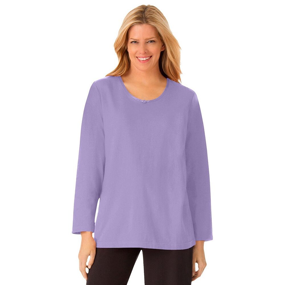 Женская футболка для сна Dreams & Co. больших размеров с атласной отделкой, цвет Soft Iris
Женская футболка для сна Dreams & Co. больших размеров с атласной отделкой, цвет Soft Iris