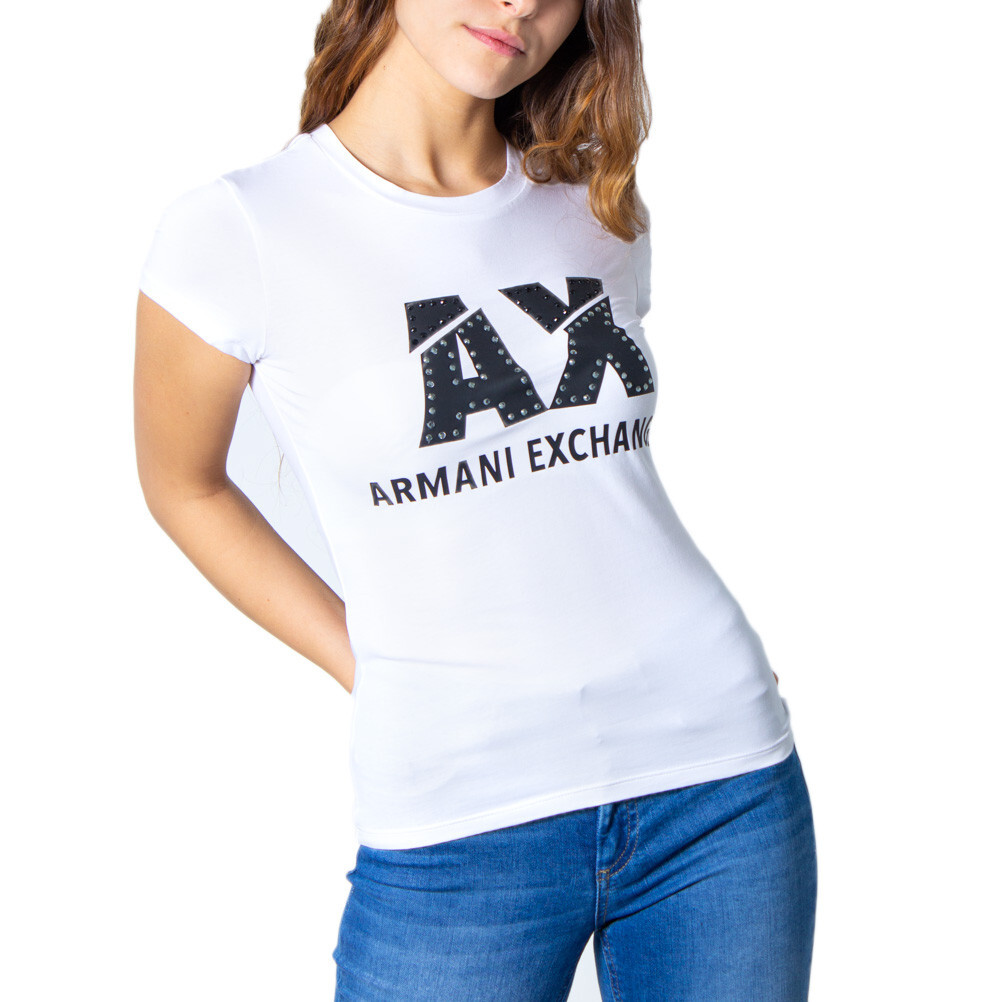 Футболка женская Armani Exchange с контрастным принтом, белый
Футболка женская Armani Exchange с контрастным принтом, белый