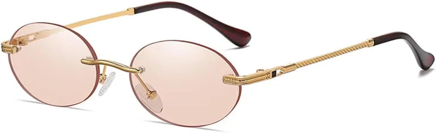 Ретро овальные солнцезащитные очки без оправы для мужчин, синие зеркальные, золотистые металлические, мужские круглые очки без оправы для женщин, защита от УФ-излучения UV400 SZVVBKK, Gold Champagne
Ретро овальные солнцезащитные очки без оправы для мужчин, синие зеркальные, золотистые металлические, мужские круглые очки без оправы для женщин, защита от УФ-излучения UV400 SZVVBKK, Gold Champagne