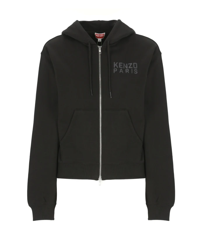 Черная хлопковая толстовка с изображением веселого тигра Kenzo, черный
Черная хлопковая толстовка с изображением веселого тигра Kenzo, черный