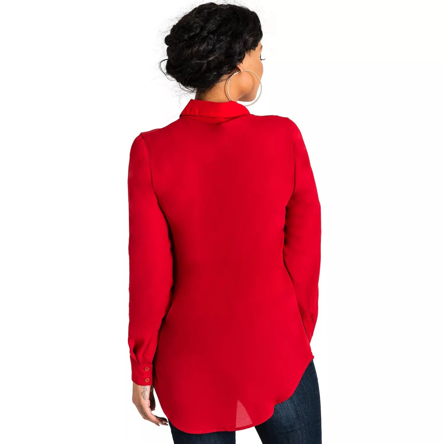 Блуза-смокинг Denise с пуговицами спереди и заклепками Poetic Justice, черный 
Блуза-смокинг Denise с пуговицами спереди и заклепками Poetic Justice, черный