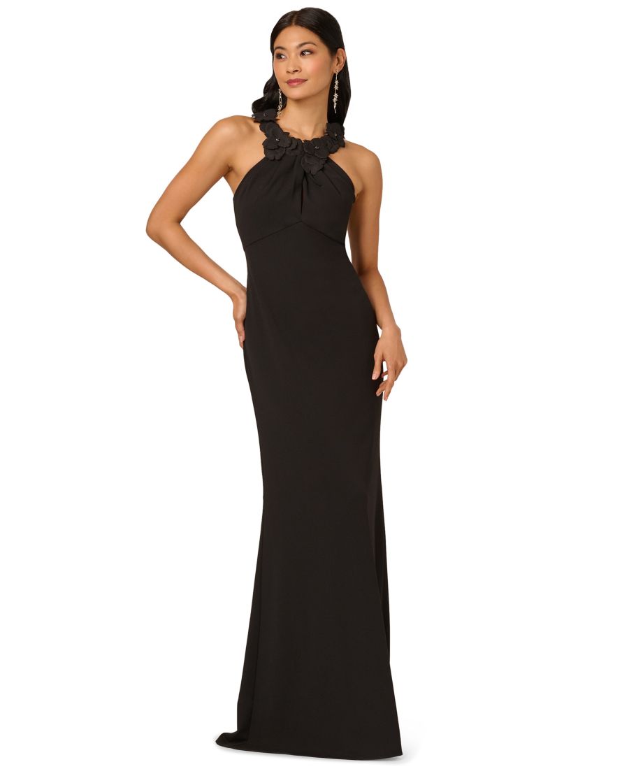 Небольшое платье-халтер с вышивкой в виде розочек Adrianna Papell, Black
Небольшое платье-халтер с вышивкой в виде розочек Adrianna Papell, Black