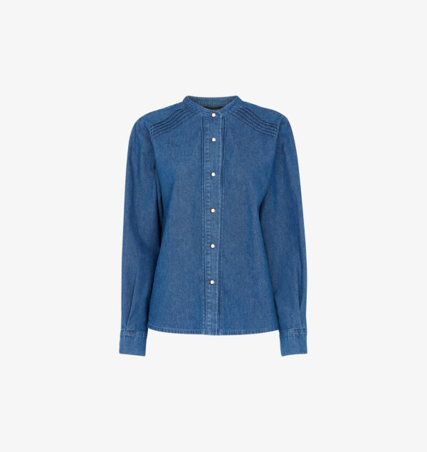 Джинсовая рубашка с длинными рукавами и защипами спереди Whistles, синий
Джинсовая рубашка с длинными рукавами и защипами спереди Whistles, синий
