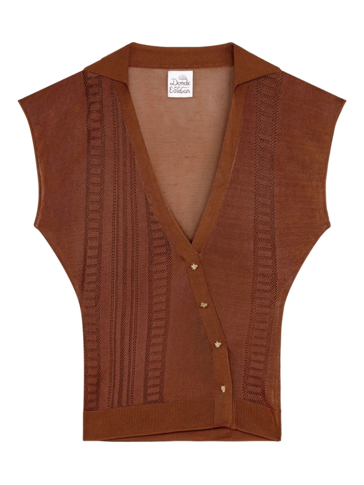 Полупрозрачный топ Guayabera Donde Esteban, коричневый 
Полупрозрачный топ Guayabera Donde Esteban, коричневый