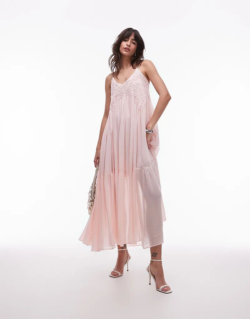 & Other Stories Вышитое макси-платье с заниженной талией розового цвета
& Other Stories Вышитое макси-платье с заниженной талией розового цвета