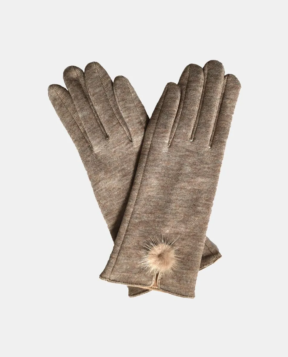 Трикотажные перчатки бежевого цвета с помпоном Eem
Трикотажные перчатки бежевого цвета с помпоном Eem