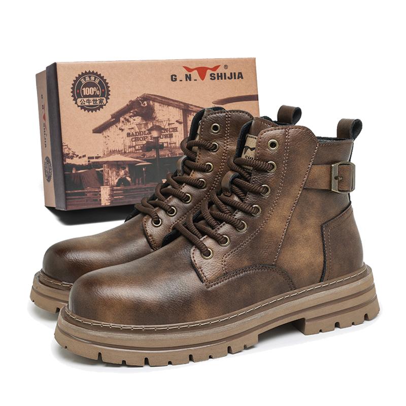 G.N.SHIJIA Ботинки байкерские боевые короткие мартинсы мужские черные, цвет Black
G.N.SHIJIA Ботинки байкерские боевые короткие мартинсы мужские черные, цвет Black