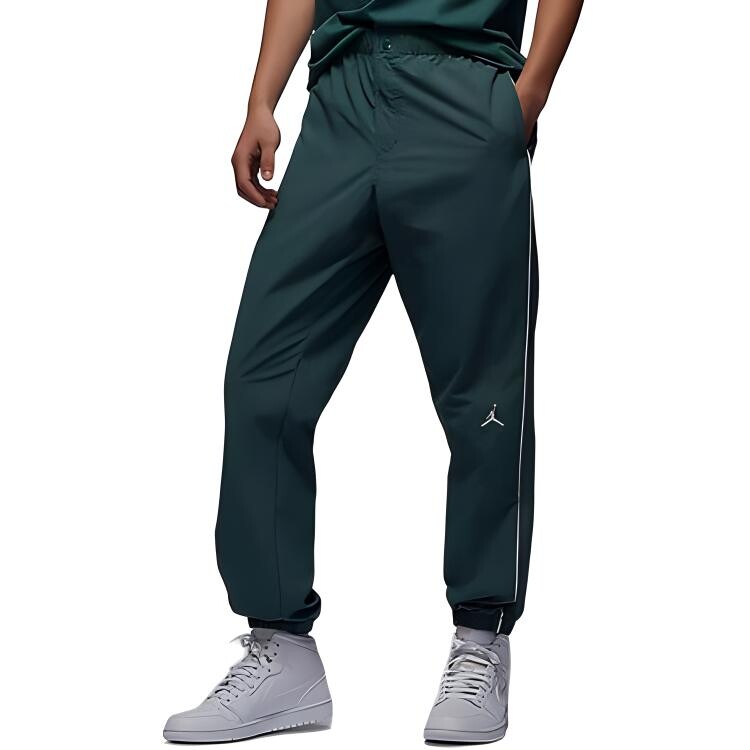 Трикотажные спортивные штаны мужские павлинье-зеленые Jordan, зеленый 
Трикотажные спортивные штаны мужские павлинье-зеленые Jordan, зеленый