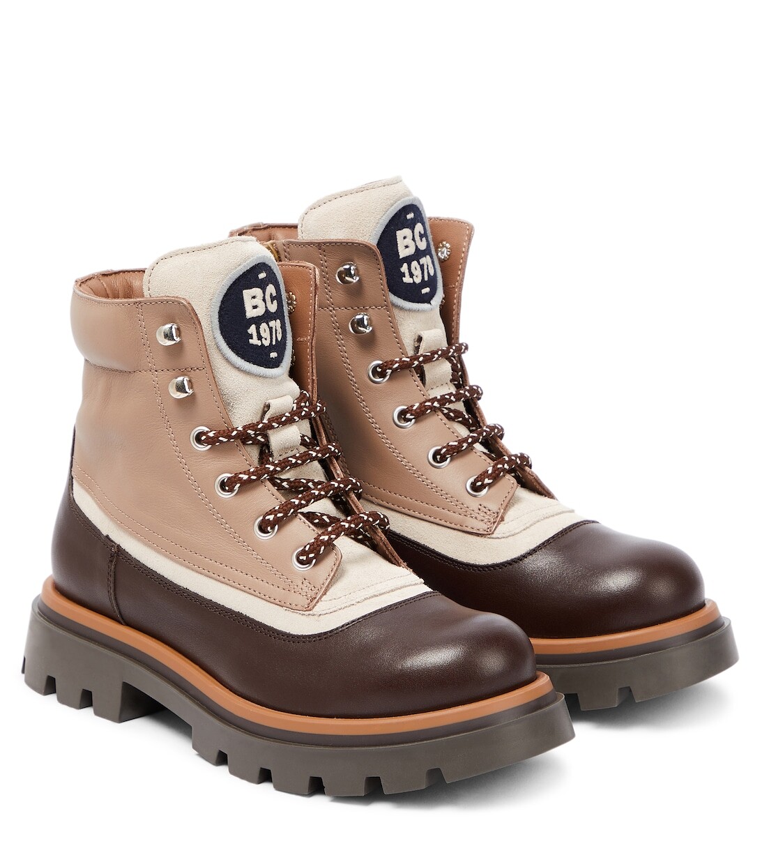 Ботинки для походов с замшевыми вставками Brunello Cucinelli, разноцветный 
Ботинки для походов с замшевыми вставками Brunello Cucinelli, разноцветный