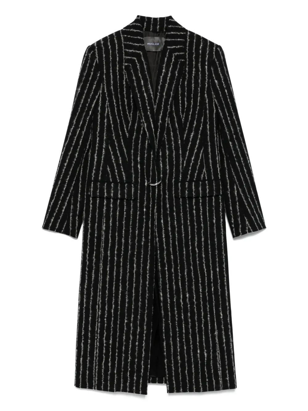 Шерстяное пальто в тонкую полоску Mugler, черный
Шерстяное пальто в тонкую полоску Mugler, черный