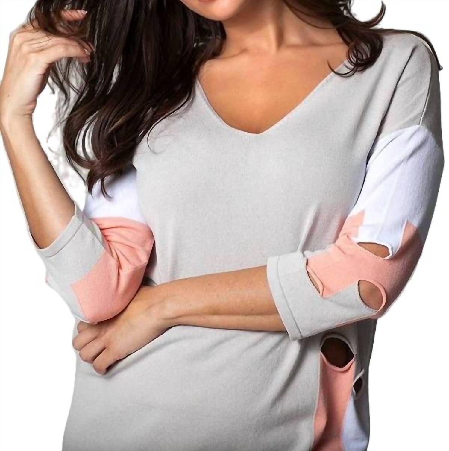 Топ из кроя серого/персикового цвета ANGEL
Топ из кроя серого/персикового цвета ANGEL