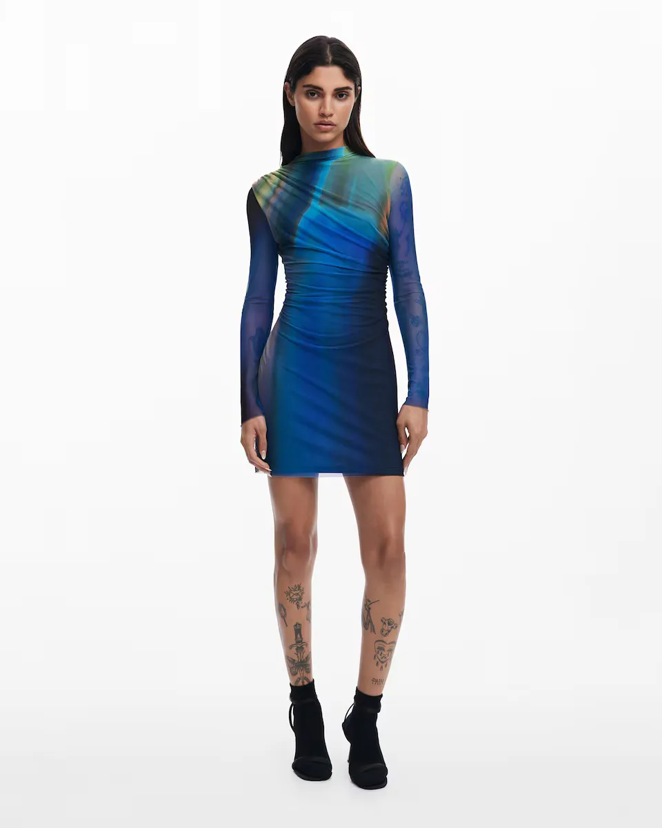 Платье из драпированного фатина Desigual, синий
Платье из драпированного фатина Desigual, синий