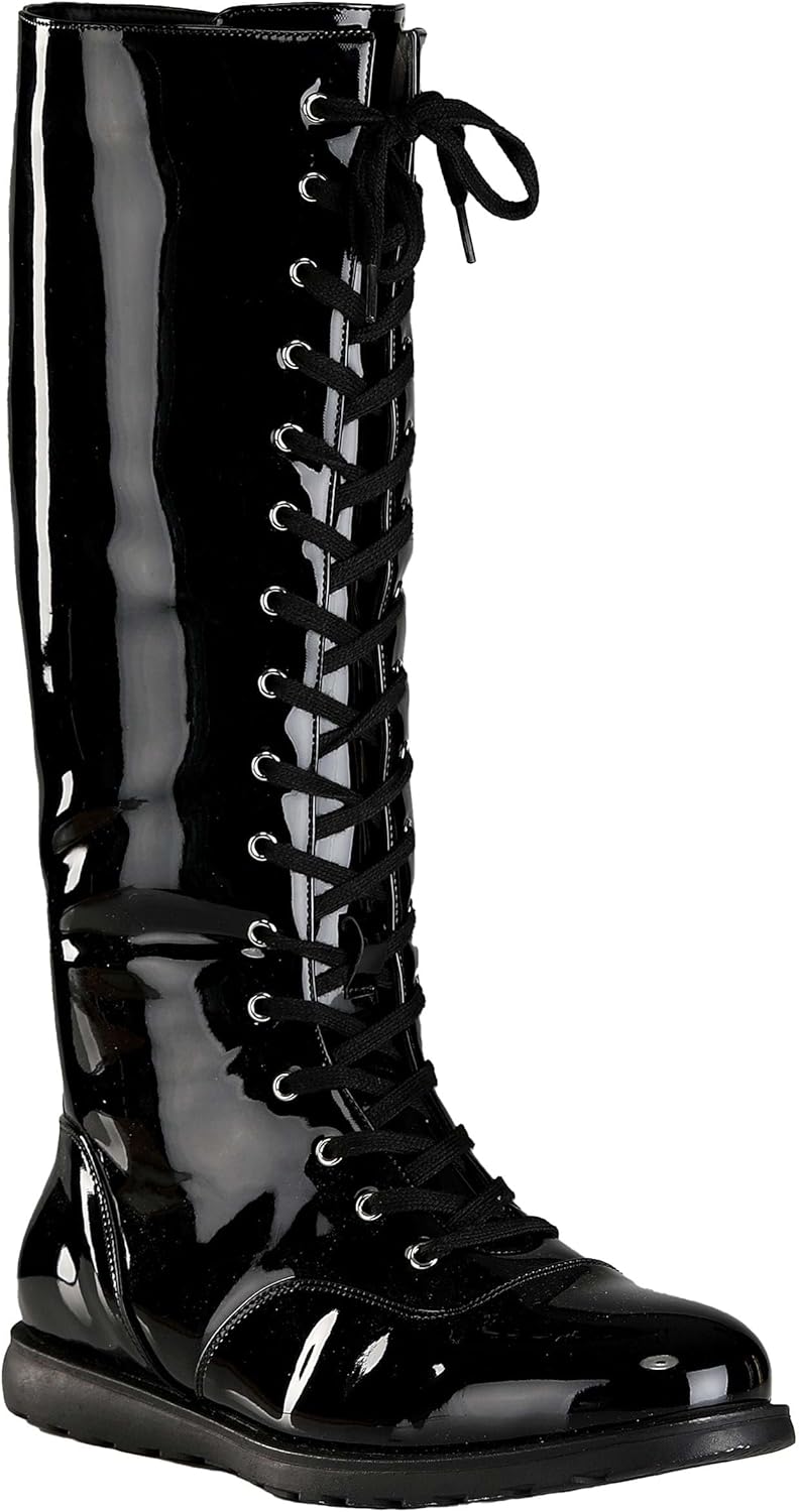 Мужские профессиональные рестлинг-бутсы до колена - черные, лаковая кожа, на шнуровке и с молниями, с рифленой резиновой подошвой Fun Costumes
Мужские профессиональные рестлинг-бутсы до колена - черные, лаковая кожа, на шнуровке и с молниями, с рифленой резиновой подошвой Fun Costumes