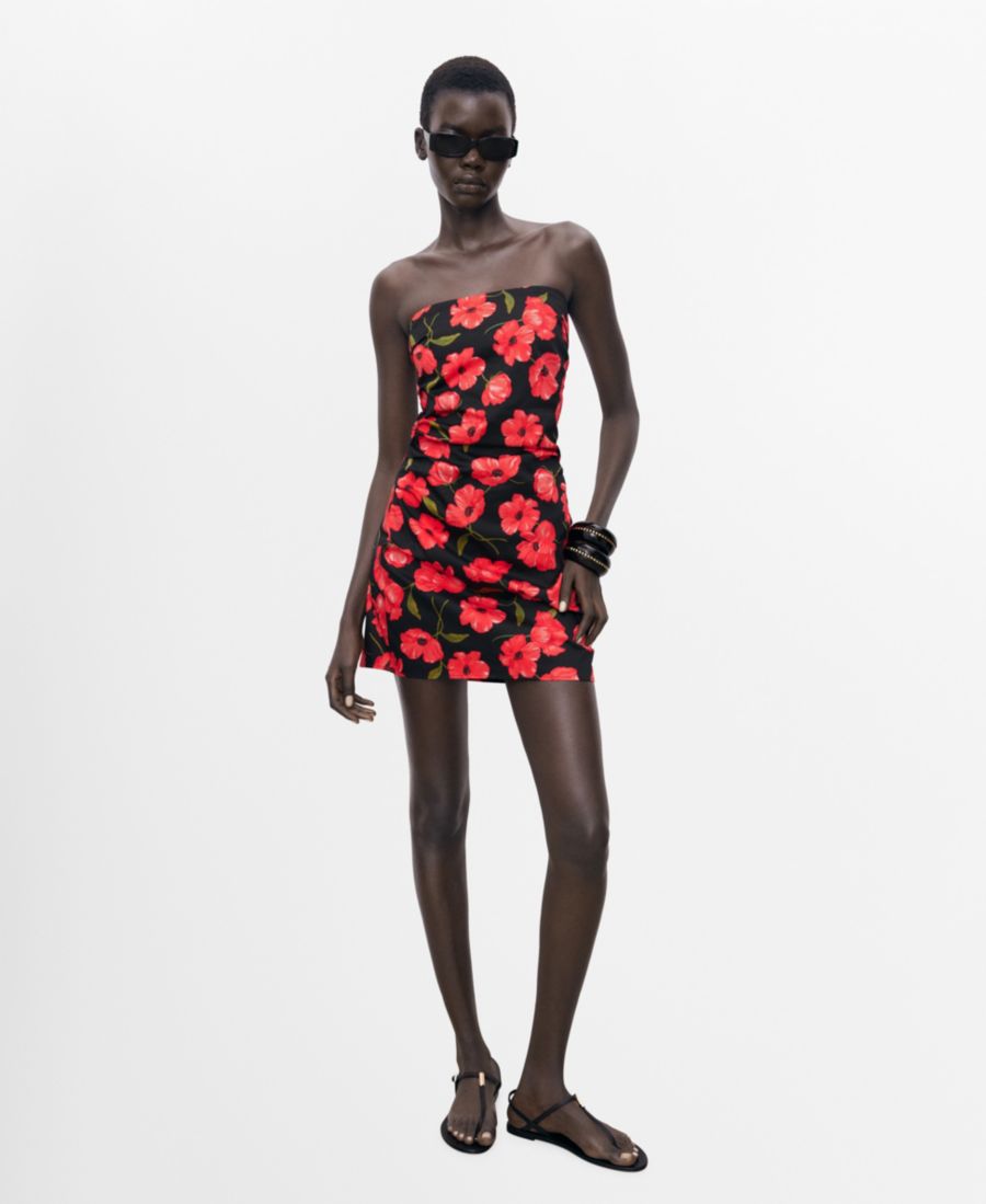 Женское платье без бретелей с цветочным принтом MANGO, Black
Женское платье без бретелей с цветочным принтом MANGO, Black