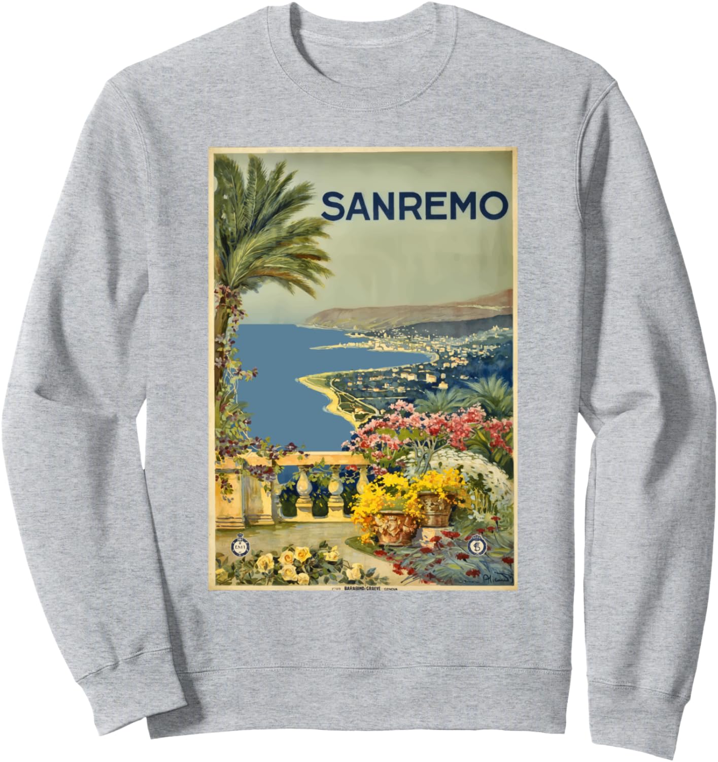 Сувенирная толстовка San Remo Adventures для любителей пляжа на Итальянской Ривьере Vintage Sanremo Shirt, серый
Сувенирная толстовка San Remo Adventures для любителей пляжа на Итальянской Ривьере Vintage Sanremo Shirt, серый