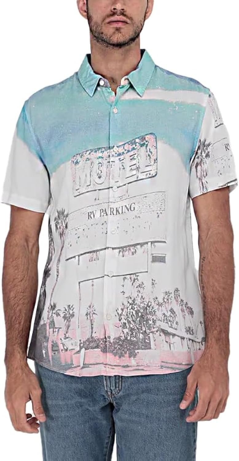 GUESS Мужская Рубашка с Коротким Рукавом Eco Rayon La Scene, L.A. Scene
GUESS Мужская Рубашка с Коротким Рукавом Eco Rayon La Scene, L.A. Scene