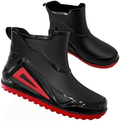 Мужские короткие резиновые сапоги Hhhchpm, водонепроницаемые ПВХ для сада и дождливых дней, прочная повседневная обувь для мужчин, черный/красный
Мужские короткие резиновые сапоги Hhhchpm, водонепроницаемые ПВХ для сада и дождливых дней, прочная повседневная обувь для мужчин, черный/красный