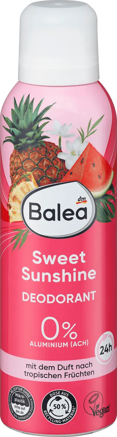 Дезодорант Balea Deospray Sweet Sunshine, 200 ml
Дезодорант Balea Deospray Sweet Sunshine, 200 ml