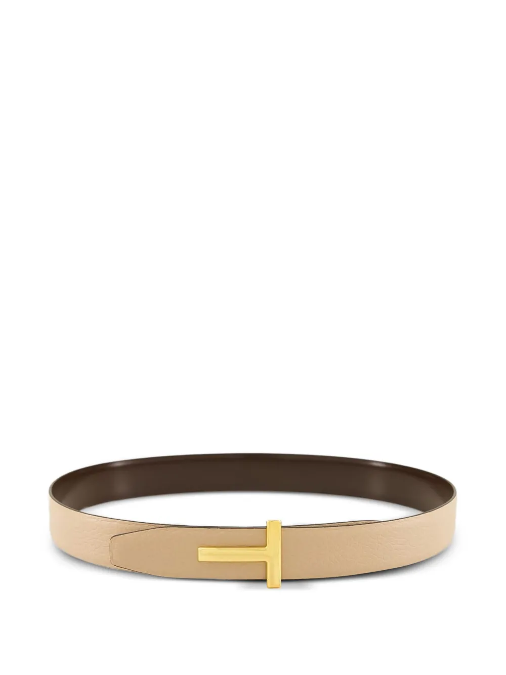 Двусторонний кожаный ремень с Т-образной пряжкой TOM FORD, нейтральный
Двусторонний кожаный ремень с Т-образной пряжкой TOM FORD, нейтральный