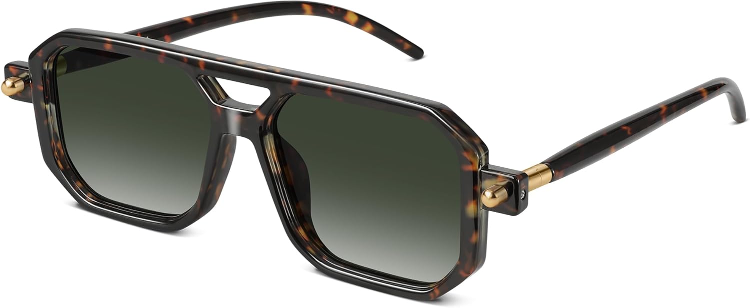 Ретро-солнцезащитные очки-авиаторы для женщин и мужчин - модные квадратные винтажные солнцезащитные очки в стиле 70-х с защитой от УФ-излучения kunchu, 09 Leopard/Gradient Grey
Ретро-солнцезащитные очки-авиаторы для женщин и мужчин - модные квадратные винтажные солнцезащитные очки в стиле 70-х с защитой от УФ-излучения kunchu, 09 Leopard/Gradient Grey