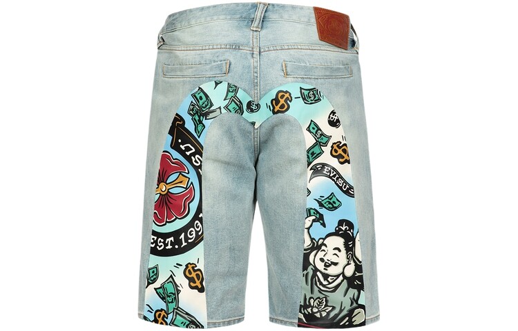 SS24 Игривый принт Godhead Daicock джинсовые шорты классического кроя Evisu, синий
SS24 Игривый принт Godhead Daicock джинсовые шорты классического кроя Evisu, синий