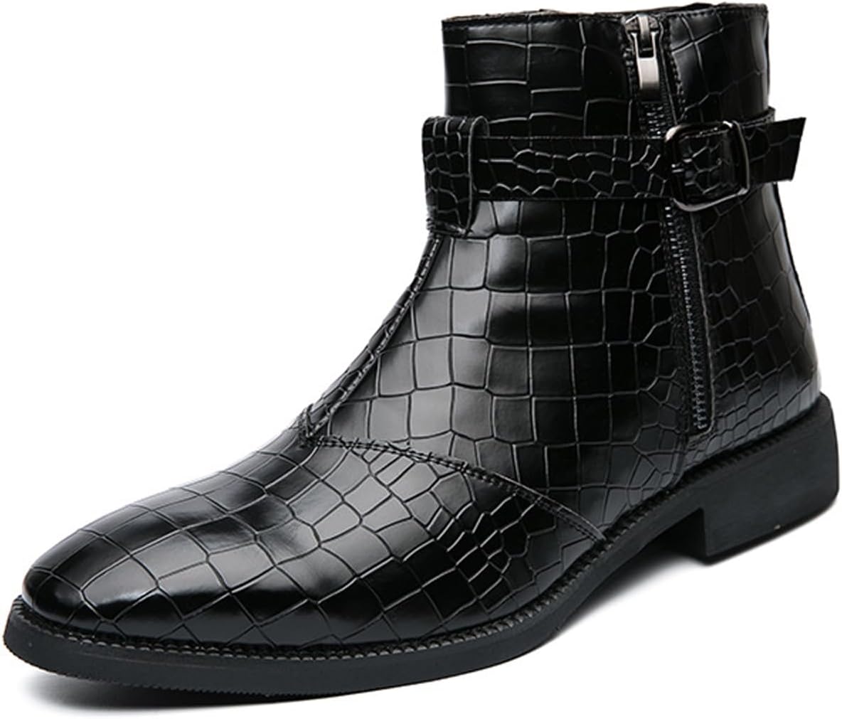 Мужские кожаные ботинки Chelsea AMAZIDEAL с пряжкой, модные ботинки с боковой молнией на высокой подошве, стильные ботильоны, повседневные противоскользящие мотоциклетные боевые ботинки, черный
Мужские кожаные ботинки Chelsea AMAZIDEAL с пряжкой, модные ботинки с боковой молнией на высокой подошве, стильные ботильоны, повседневные противоскользящие мотоциклетные боевые ботинки, черный