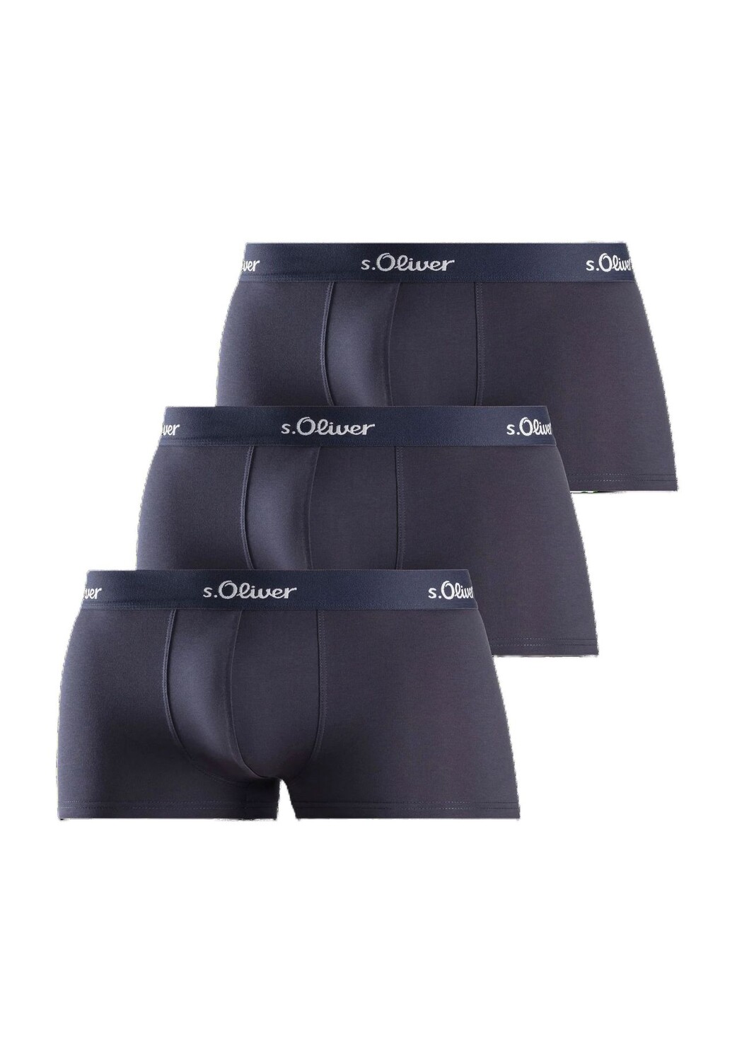 Комплект из 3 мужских боксеров-шорт Hipster Basic с поясом с логотипом s.Oliver, темно-синий