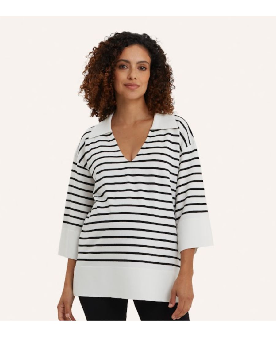 Свитер Суки NOM Maternity, Black and White Stripe
Свитер Суки NOM Maternity, Black and White Stripe