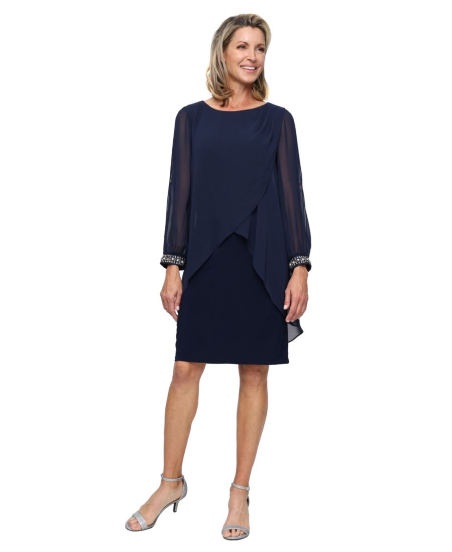 Платье-футляр с коротким вырезом-лодочкой SL Fashions, Navy
Платье-футляр с коротким вырезом-лодочкой SL Fashions, Navy