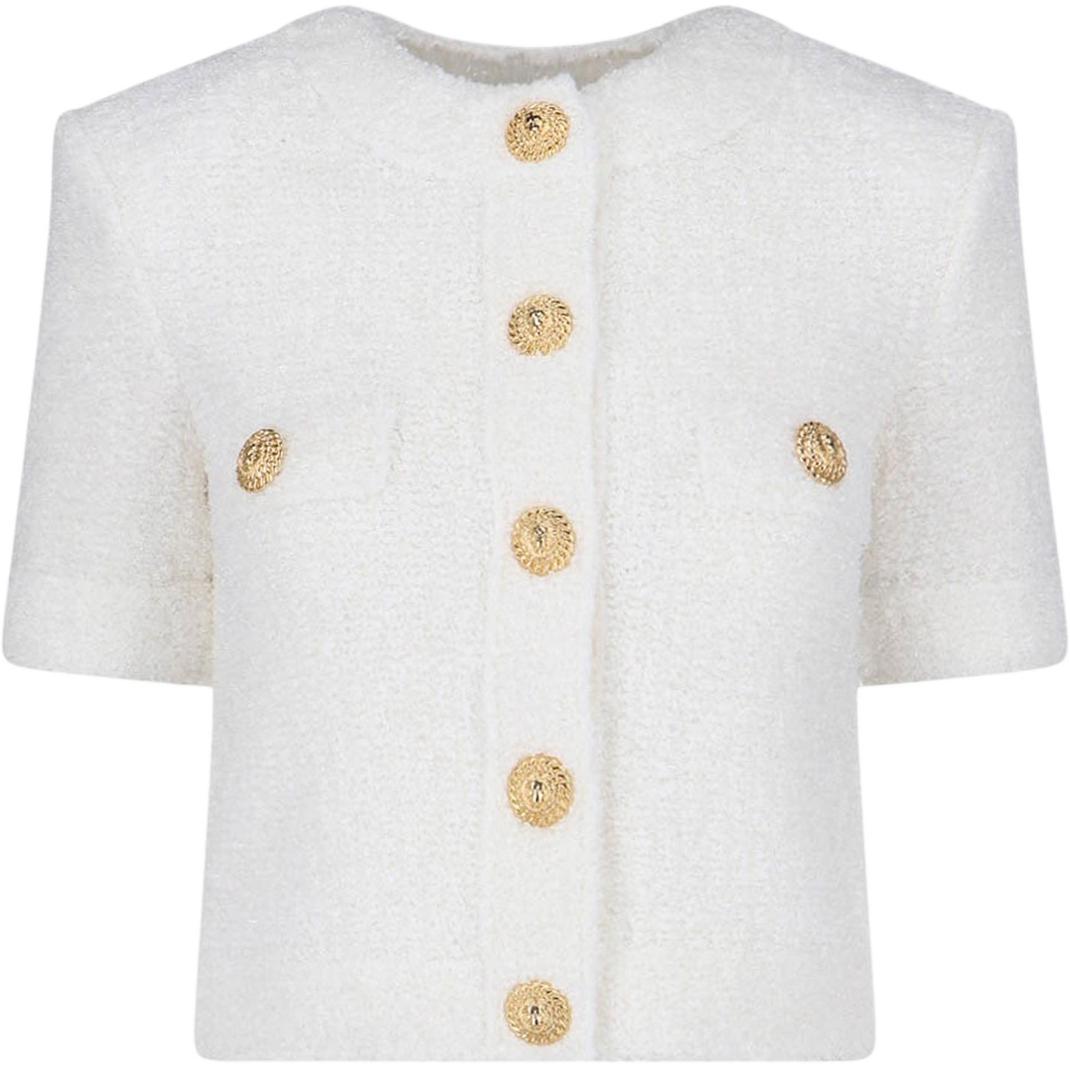 Короткий вязаный кардиган BALMAIN, белый
Короткий вязаный кардиган BALMAIN, белый