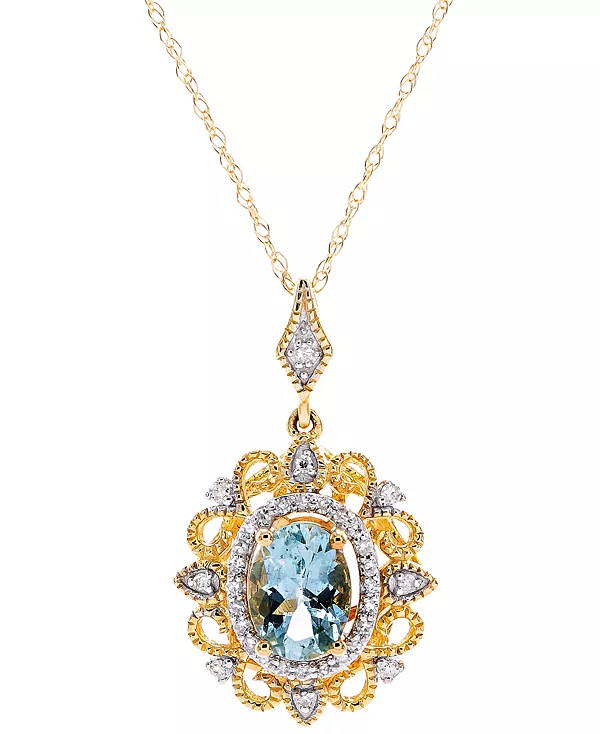 Ожерелье с овальным кулоном 18 дюймов с аквамарином (3/4 карата tw) и бриллиантом (1/10 карата tw) из стерлингового серебра с позолотой 14 карат Macy'S, aquamarine
Ожерелье с овальным кулоном 18 дюймов с аквамарином (3/4 карата tw) и бриллиантом (1/10 карата tw) из стерлингового серебра с позолотой 14 карат Macy'S, aquamarine