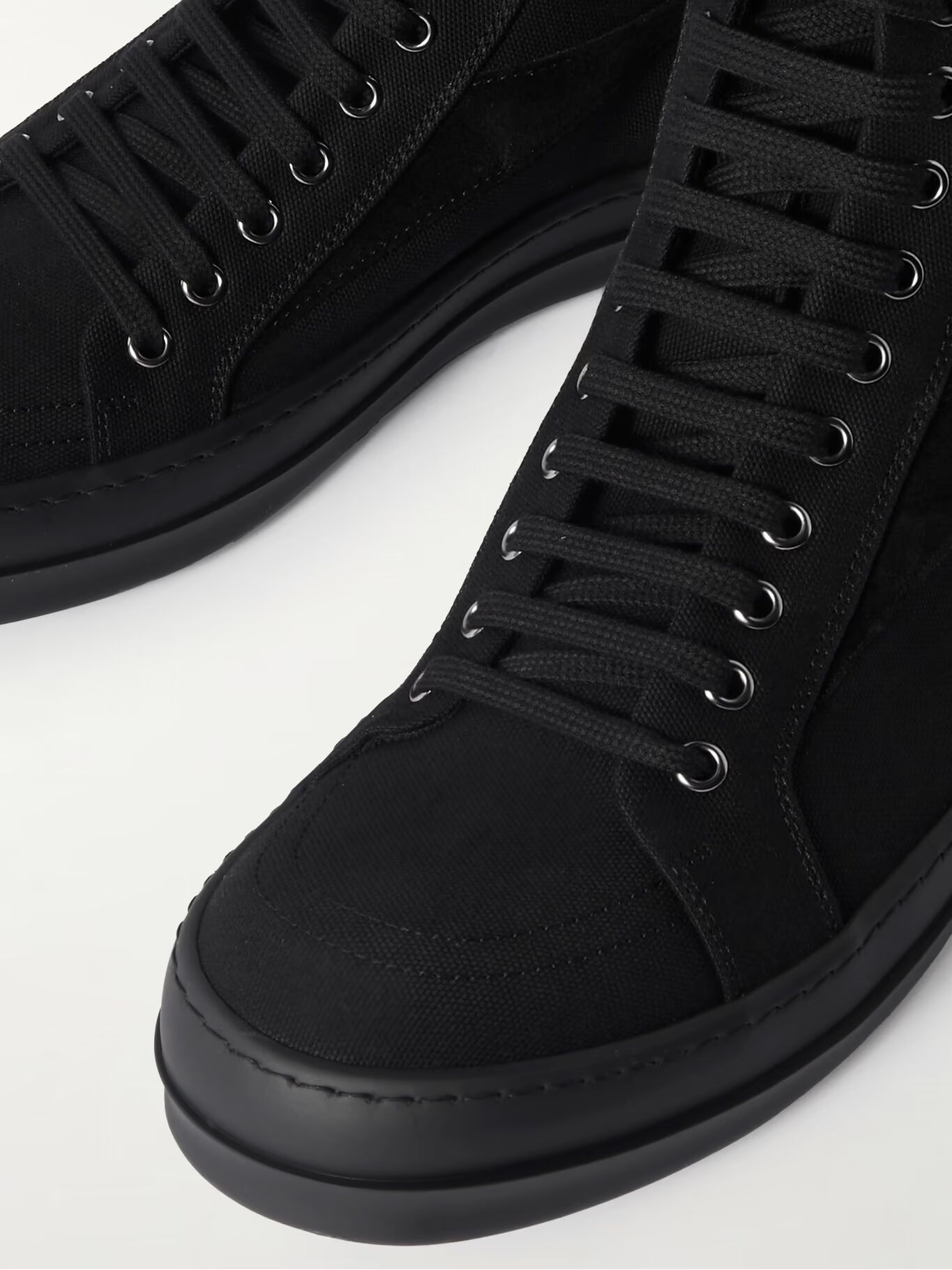 Винтажные высокие кеды из парусины с замшевой отделкой DRKSHDW BY RICK OWENS, черный
Винтажные высокие кеды из парусины с замшевой отделкой DRKSHDW BY RICK OWENS, черный