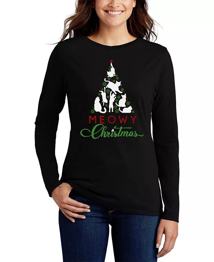 Женская футболка с длинным рукавом Meowy Christmas Tree Word Art LA Pop Art, черный
Женская футболка с длинным рукавом Meowy Christmas Tree Word Art LA Pop Art, черный