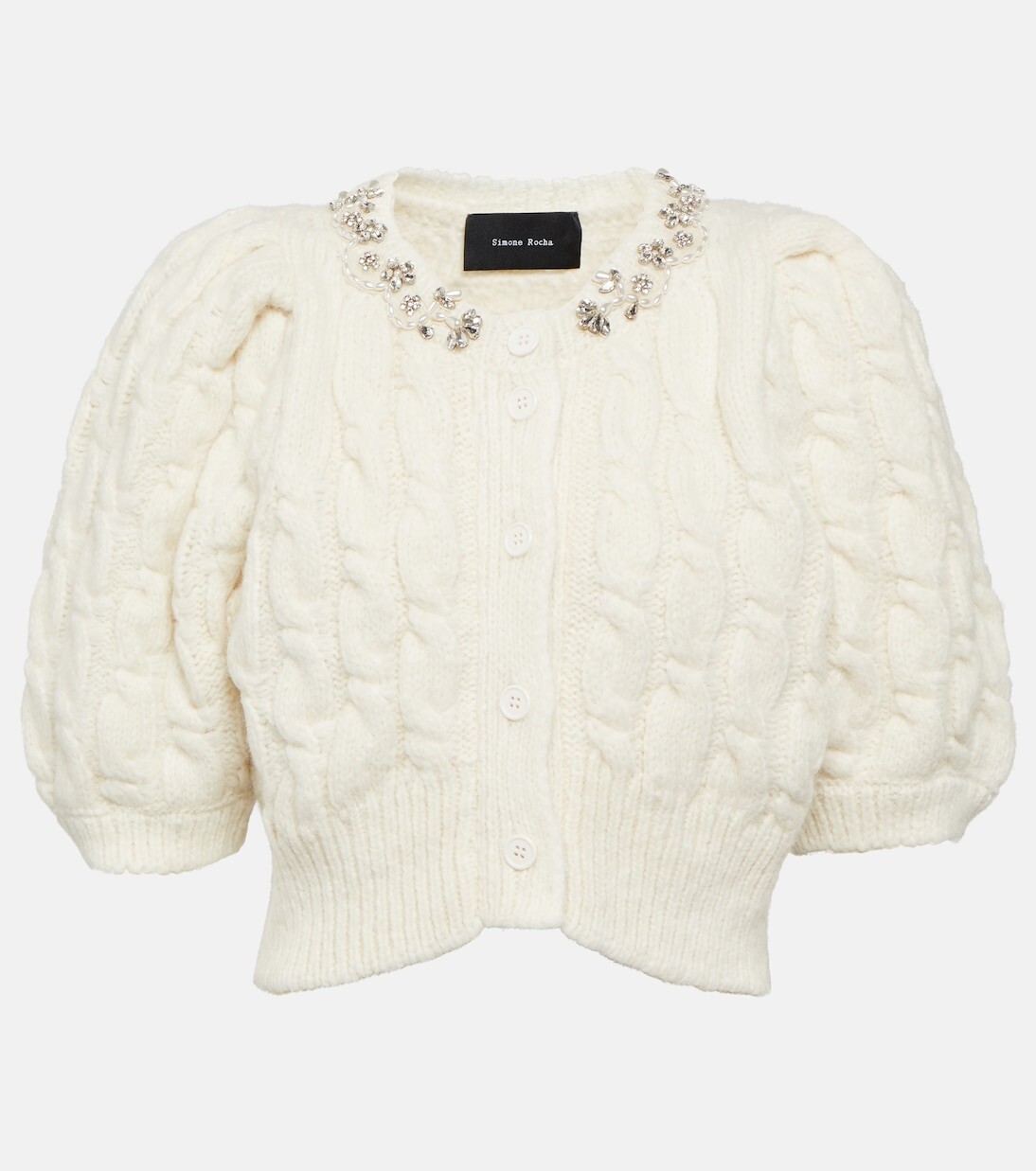 Украшенный кардиган из смесовой шерсти Simone Rocha, бежевый
Украшенный кардиган из смесовой шерсти Simone Rocha, бежевый