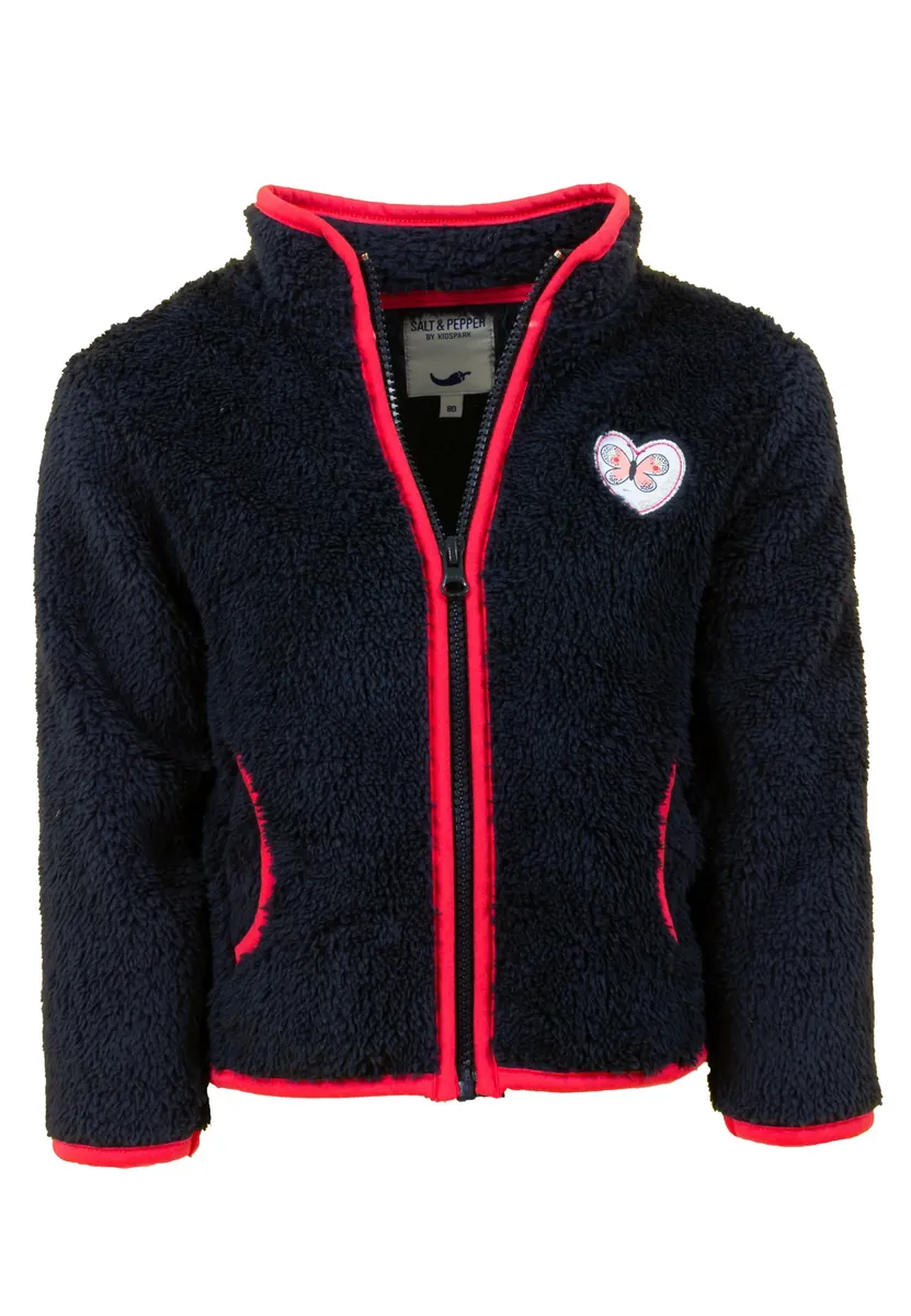 Флисовая куртка СОЛЬ И ПЕРЕЦ "Love it" из очень пушистого меха плюшевого плюша Salt And Pepper, синий