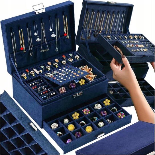 Шкатулка для драгоценностей, Органайзер, Элегантный Modeus, темно-синий
Шкатулка для драгоценностей, Органайзер, Элегантный Modeus, темно-синий