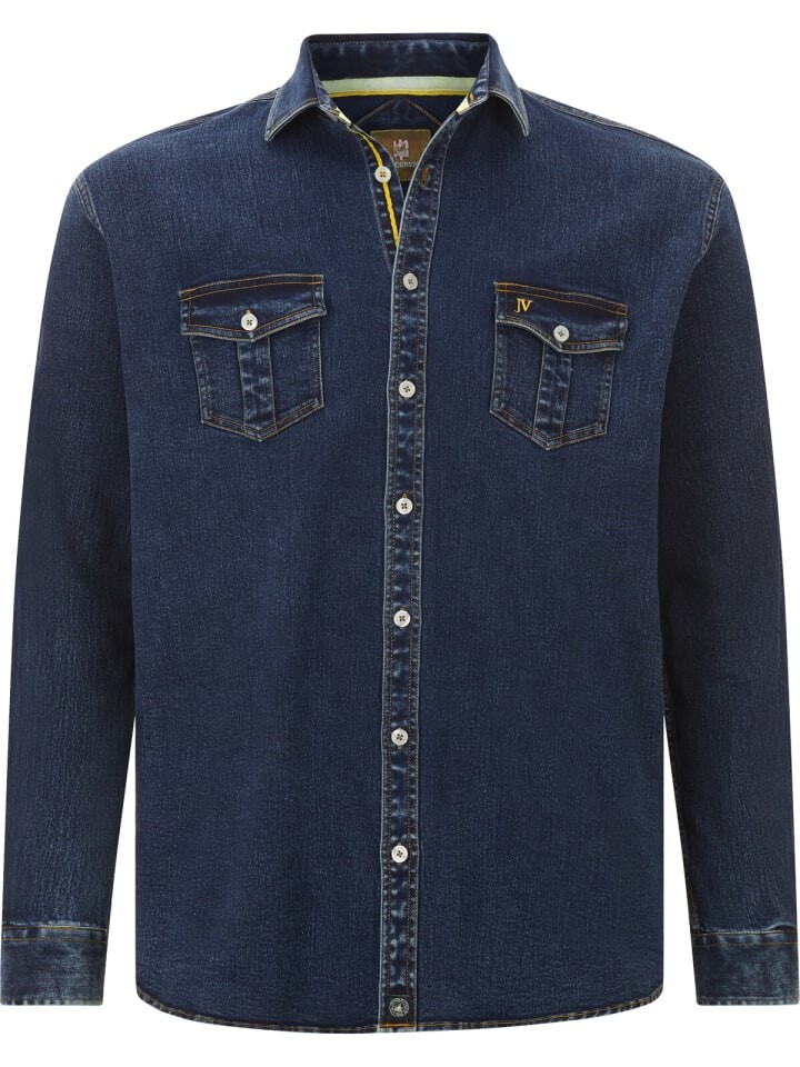 Рубашка Jan Vanderstorm Jeanshemd OLAVIK, темно-синий 
Рубашка Jan Vanderstorm Jeanshemd OLAVIK, темно-синий