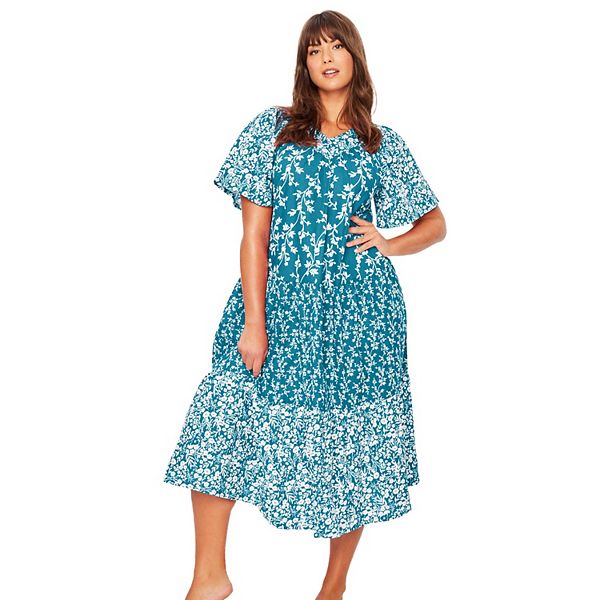 Плюс сайз лаунжер с принтом и ярусами Only Necessities, Deep Teal Floral
Плюс сайз лаунжер с принтом и ярусами Only Necessities, Deep Teal Floral