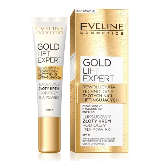 Eveline Cosmetics, Gold Lift Expert, роскошный золотистый крем для глаз и век SPF8, 15 мл
Eveline Cosmetics, Gold Lift Expert, роскошный золотистый крем для глаз и век SPF8, 15 мл