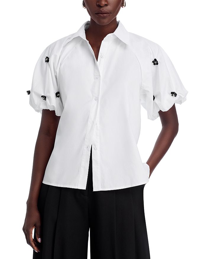 Топ с объемными рукавами-пузырями и декором Nancy Yang, белый
Топ с объемными рукавами-пузырями и декором Nancy Yang, белый