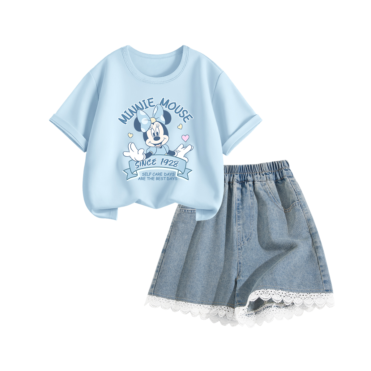 Детская повседневная спортивная одежда с круглым вырезом, тонкая футболка Disney, di l ribbon sky синий+solid color lake синий
Детская повседневная спортивная одежда с круглым вырезом, тонкая футболка Disney, di l ribbon sky синий+solid color lake синий