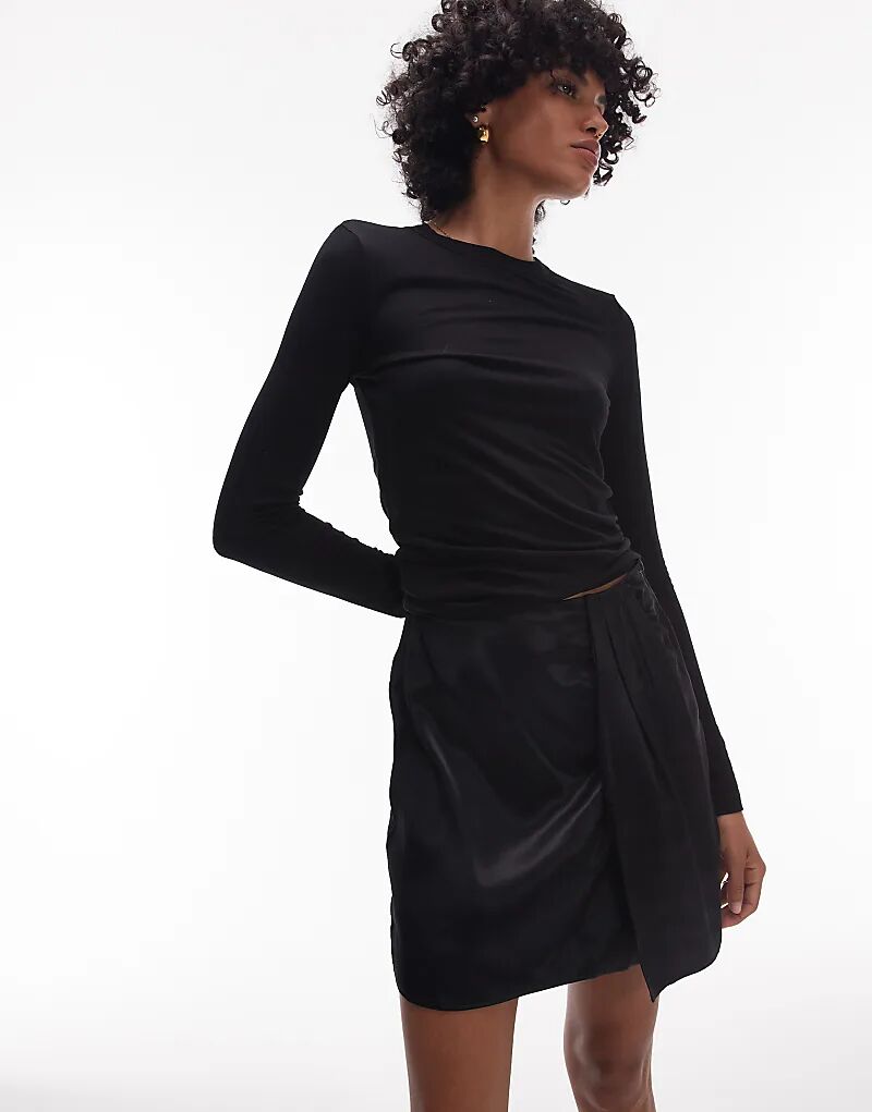 Мини-юбка-саронг Topshop черного цвета
Мини-юбка-саронг Topshop черного цвета