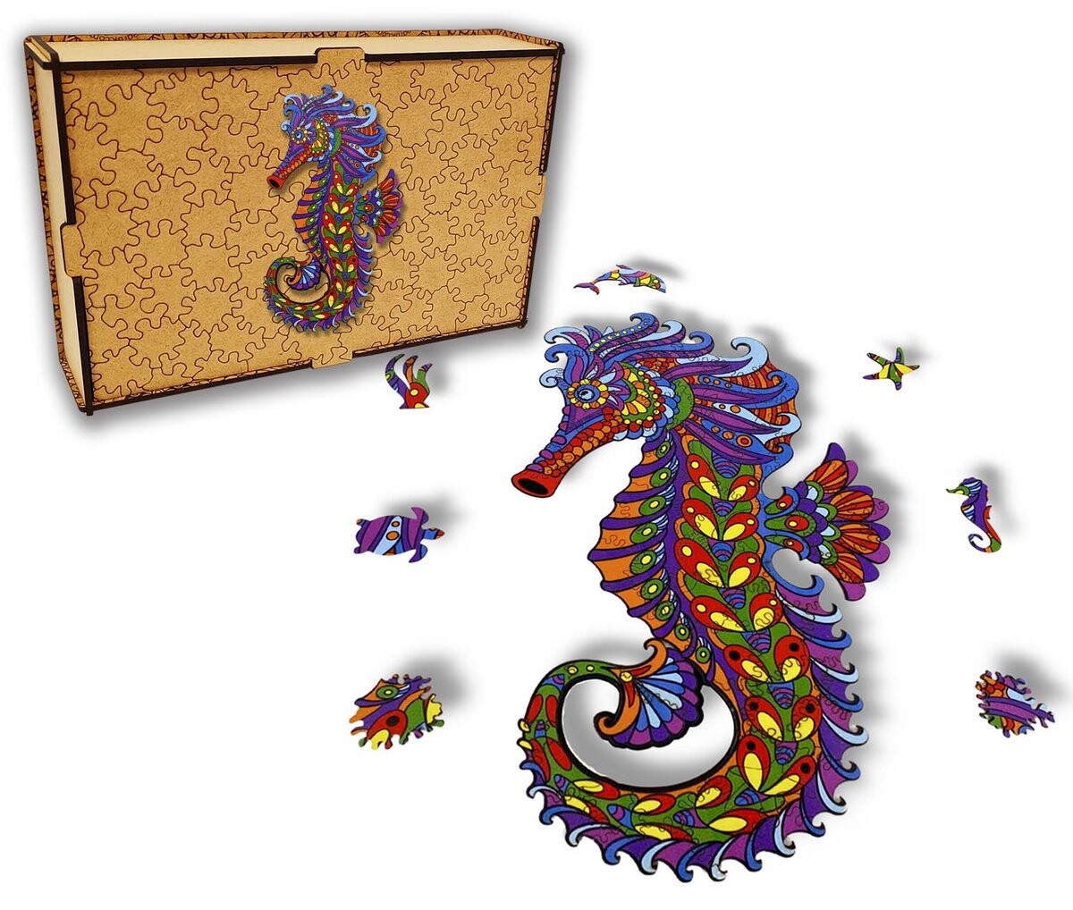 Деревянный пазл для детей и взрослых Морской конек в деревянной шкатулке HOME DRUK
Деревянный пазл для детей и взрослых Морской конек в деревянной шкатулке HOME DRUK