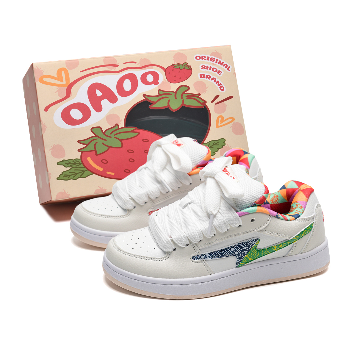 OAOQ Унисекс скейтбордские кроссовки с низким верхом, увеличивающие рост, устойчивые к истиранию, легкие, дышащие, противоскользящие, в коробке с узором пейсли, цвет Paisley 
OAOQ Унисекс скейтбордские кроссовки с низким верхом, увеличивающие рост, устойчивые к истиранию, легкие, дышащие, противоскользящие, в коробке с узором пейсли, цвет Paisley